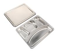 1 set di piastra di cena in acciaio inox piastra divisa in piastra divisa da