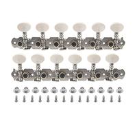 1 set di pioli Yootones a 12 corde per chitarra acustica, con foro singolo, compatibili con accessori per chitarra acustica (argento)