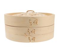 1 set di piroscafo a vapore alimentari di bambù coperto di cestino a vapore in