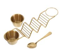 1 set di porta tacos con tazze per salsa e cucchiaio in acciaio inox, supporto