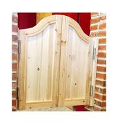 1 set di porte a battente in legno massello con chiusura automatica - Divisorio rustico for bar/cucina con tecnologia anti-deformazione - Dimensioni personalizzate(W130cmxH90cm(51"x35.4"))