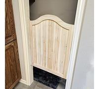 1 set di porte da fienile in legno massello con chiusura automatica - Porta a battente resistente con molle silenziose for casa e azienda(W85cmxH90cm(33.5"x35.4"))