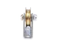 1 set di puleggia con staffa in ferro, puleggia for fune metallica da 6 mm, rullo fisso, ruota di guida sospesa sopra la linea, ruota a U(01)