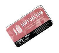 1 set di punte in gel morbido semi-opaco per unghie ballerine, unghie artificiali, extra per unghie completamente coprenti, per spingere le unghie
