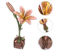 1 set di puzzle in legno a forma di fiore: modello 3D di giglio - Assemblaggio
