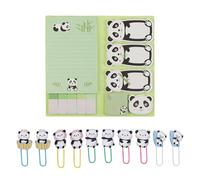 1 Set Di Quaderni Panda E 10 Graffette Panda, Graziosi Articoli Di Cancelleria, Articoli Di Cancelleria Creativa, Forniture Per L'Apprendimento E Per Ufficio, Regali Per Gli Studenti
