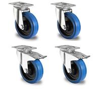 1 set di ruote girevoli Blue Wheels da 100 mm sterzo/FS