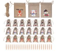 1 set di sacchetti per regali di Natale, sacchetto regalo con coulisse,