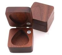 1 set di scatole for plettri for chitarra in legno massello, organizer for custodia in noce nera for chitarrista musicista Scatola Per Plettri Per Chitarra (Color : No picks)
