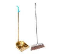 1 set di scopa e paletta. Set di scopa spessa per paletta in acciaio inox. Set