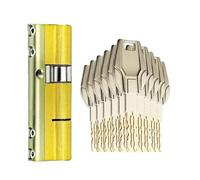 1 set di serratura a cilindro in rame di grado C standard europeo, 10 chiavi in lega - for ingresso principale, porte, porte scorrevoli for patio(100= 32.5+67.5)
