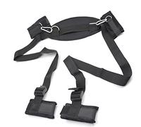 1 set di set di esercizi di yoga in nylon nero regolabile per l'esercizio al coperto