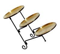 1 set di snack con vassoio di caramelle frutti a 3 livelli che servono frutti