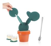 1 Set Di Sottobicchieri Cactus, 1 Cucchiaino Da Caffè, Sottobicchieri A Forma Di Cactus, Sottobicchieri Impilabili, Tappetini Antiscottatura Per Cucina E Ufficio