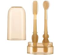 1 set di spazzolini da denti, spazzolino da denti per bambini, pulizia a 360 gradi, in silicone, per la lingua e il bagno, per neonati e carote, 0-18 mesi