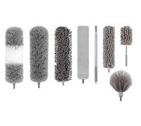 1 set di spolverino in microfibra, 8 spolverini rimovibili con asta di estensione, accessori da cucina per soffitto, camera da letto, auto, bagno, cucina, spolverino telescopico