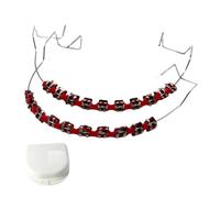 1 set di staffe Falsos Para Dientes, kit bretelle con staffe e filo, per studenti di odontoiatria e pratica ortodontica, staffe Para Dientes (rosso)