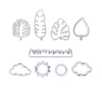 1 set di stampi a forma di foglia tropicale, 1 set di stampi a forma di nuvola, formine per biscotti, formine per biscotti a forma di nuvola