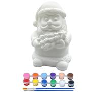 1 set di statuette natalizie non verniciate di Babbo Natale in vinile bianco