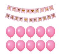 1 set di striscioni per baby shower, dotato di fili, 10 palloncini, ghirlande per feste per bambini, accessori di scena per macchine fotografiche per baby shower