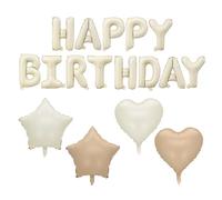 1 set di striscioni per palloncini "Happy Birthday", 2 palloncini "Love", 2 palloncini a forma di stella, set di decorazioni per feste di compleanno