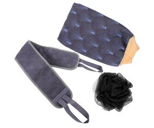 1 set di strumenti esfolianti per il bagno, guanto esfoliante, asciugamano da