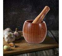 1 set di strumenti per macinare le spezie con pestello in legno, spremiaglio,