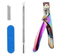 1 set di tagliaunghie professionali tutto in uno, comprendente 10 tagliaunghie magnetiche per unghie finte, tagliaunghie in gel, tagliaunghie artificiali, con lime e spingi cuticole morte (colorati).