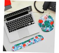 1 set di tappetino ergonomico per mouse con supporto per il polso e tappetino per tastiera con base non in gomma e design confortevole.