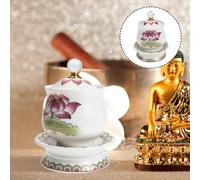 1 set di tazza di altare a tema Buddha tazza di acqua in ceramica per