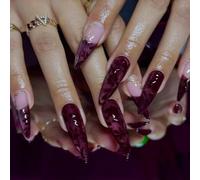 1 set di unghie artificiali 3D a forma di vite, unghie finte a pressione, dimensioni assortite per una vestibilità perfetta e comoda da indossare per le unghie quotidiane