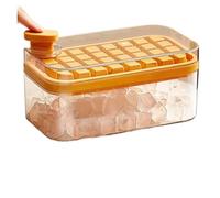 1 set di vassoi for cubetti di ghiaccio in plastica con coperchio, contenitore e paletta, design impilabile a rilascio facile ad alta capacità for congelatore,For Home Kitchen Use(YELLOW)