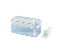 1 set di vassoi for cubetti di ghiaccio in plastica con coperchio, contenitore e paletta, design impilabile a rilascio facile ad alta capacità for congelatore,For Home Kitchen Use(White)