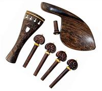 1 set di violini 4/4 accessori intagliati, cordiera + piroli + puntale + mentoniera accessori per violino (Color : Ox horn wood)