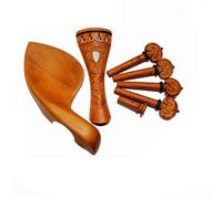 1 set di violini 4/4 accessori intagliati, cordiera + piroli + puntale + mentoniera pezzi di ricambio per violino (Color : Jujube 2)