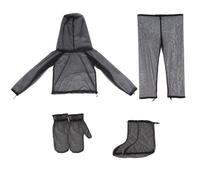 1 set di zanzare si adattano a maglie traspirabili per zanzare regolabili leggero con cappuccio, pantaloni, guanti, calzini per proteggere le donne da pesca da caccia