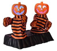 1 Set di Zucca Divertente Che Balla E Canta per Halloween, Decorazione di Zucca Spettrale, Fantasma di Zucca di Halloween Elettrico Animato con Occhi Luminosi a LED, Scheletro di Zucca Realistico per
