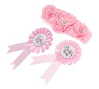 1 Set distintivo della cintura maternità Fascia cintura per le donne incinte genere del shower Mamma da essere sash e pin chiffon rosa