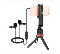 1 Set Doppio Microfono Lavalier Omnidirezionale BY-M1DM Microfono per Smartphone Android