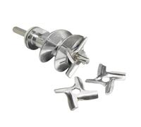 1 Set Elettrodomestico Da Cucina 1 Vite Tritacarne Da 115 Mm SS-989843 E 3 Lame, Compatibile Con MOULINEX, ME20 HV2 HV3 HV4 DR7 ME4 ME51 HV8