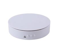 1 Set Espositore Ruotabile A 360 Gradi For Spettacolo ABS Conveniente Piattaforma Girevole Motorizzata Con Display For Centro Commerciale Video dal vivo, gioielli(White,15cm)