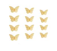 1 Set Farfalla Stickers Scava Fuori della Farfalla 3D Adesivi Scintillio Murales Art A Parete O Decorazioni della Festa (d'oro)