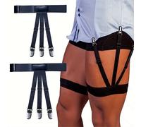 1 set Fermatieni regolabili per uomo con fermagli antiscivolo, mantiene la camicia sempre ben fissata! Scelta ideale come regalo per adolescenti, adatto per uso casual estivo, attività all'aperto, via