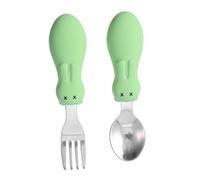 1 Set Formazione Cucchiaio Per Cibo Posate Cucchiaio Autoalimentato Cucchiaio In Acciaio Per Alimentazione Formazione Cucchiaio Per Erogazione Degli Alimenti Cucchiaio A Manico BESTonZON
