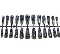 1 Set French Tip Press On Nails Punte extra lunghe Decorazioni per saloni a copertura totale, Mzy-D02 Attractive