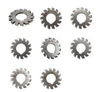 1 Set Fresa Per Ingranaggi M0.6 M1 M2 M3 M4 M5 M6 M8 Modulo Gradi Disco Spur Gear Dente Dritto Ingranaggio Conico(M0.4 (No1-No8) 8PCS)
