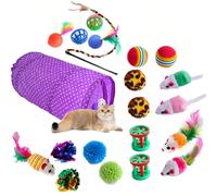 1 set giocattoli per gatti, bundle di giocattoli per gattini con tunnel per gatti e cani, accessori abbinati a caso, giocattoli interattivi per piccoli animali, giochi divertenti ed esercizi, regali p