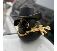 1 Set, Giocattoli piccoli e stilosi con paperi, Mini paperi con occhiali da sole per decorare il soggiorno e lo studio, regali per amici durante le vacanze, papero nero, papero con occhiali da sole, c