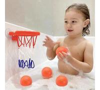 1 Set Giocattolo Canestro da Basket per Bagnetto Neonato, Supporto con Ventosa per Gioco dell'Acqua nel Bagno, Mini Canestro da Basket da Interno con 3 Palline Tagli Unica,1 canestro da basket + 3 pal