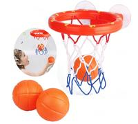 1 Set Giocattolo Canestro da Basket per Bagnetto Neonato, Supporto con Ventosa per Gioco dell'Acqua nel Bagno, Mini Canestro da Basket da Interno con 3 Palline Tagli Unica,1 canestro da basket + 3 pal